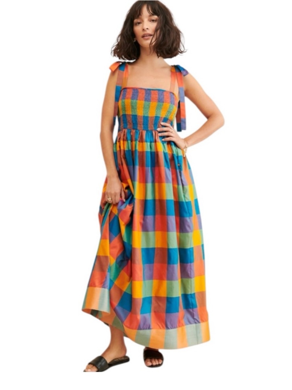 Anthropologie Payal Jain Smocked Bodice Maxi Dress S